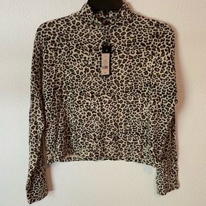 Leopard Print Long Sleeve Top - Size M -NEVER USED
